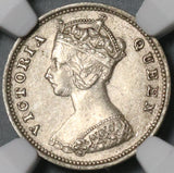 1900 NGC AU 58 Hong Kong Victoria 10 Cents Silver NOT Heaton Coin (21081402C)