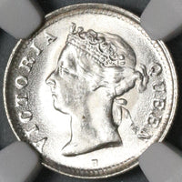 1900-H NGC MS 65 Hong Kong 5 Cents Victoria China Mint State Silver Coin (19122602C)