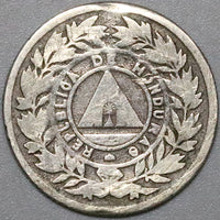 1889 Honduras 10 Centavos RARE Date Silver Coin (23022201R)