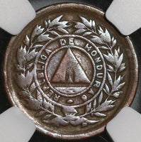1893 NGC VF Det  Honduras 1 Centavo UN/10 Engraving Error Coin (21041702C)