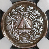 1893 NGC VF Det  Honduras 1 Centavo UN/10 Engraving Error Coin (21041702C)