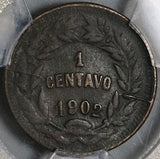 1902 PCGS XF  Honduras 1 Centavo Pyramid Coin (23010302C)