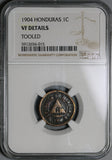 1904 NGC VF Det Honduras 1 Centavo Pyramid Rare Date Coin (21011205R)