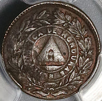 1910 PCGS AU 50 Honduras 1 Centavo Mule with 5 Centavos Coin KM 67 (21080302C)