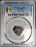 1910 PCGS AU 50 Honduras 1 Centavo Mule with 5 Centavos Coin KM 67 (21080302C)