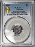1910 PCGS F 15  Honduras 1 Centavo Inverted 9 Mint Error POP 1/0 (20071201C)
