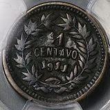 1911 PCGS XF 40 Honduras 1 Centavo Pyramid Reverse 1/2c Die Coin POP 1/0 (23010303C)