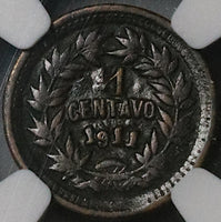 1911 NGC XF Honduras 1 Centavo Pyramid Reverse 1/2c Die Coin (23010304C)