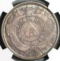 1886 NGC XF 45 Honduras 1 Peso Standing Liberty Silver Coin (22082001D)
