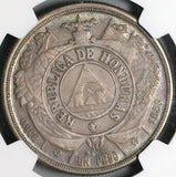 1886 NGC XF 45 Honduras 1 Peso Standing Liberty Silver Coin (22082001D)