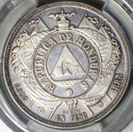 1888/7 PCGS AU Honduras 1 Peso Overdate Standing Liberty Silver Coin (22082702C)