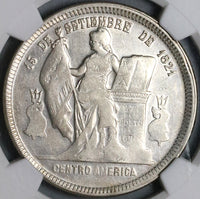 1891/88 NGC AU 55 Honduras 1 Peso Overdate Standing Liberty Silver Coin POP 2/2 (22111804C)