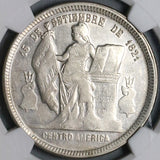1891/88 NGC AU 55 Honduras 1 Peso Overdate Standing Liberty Silver Coin POP 2/2 (22111804C)
