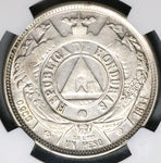 1891/88 NGC AU 55 Honduras 1 Peso Overdate Standing Liberty Silver Coin POP 2/2 (22111804C)