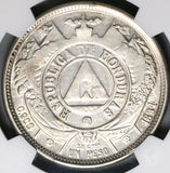 1891/88 NGC AU 55 Honduras 1 Peso Overdate Standing Liberty Silver Coin POP 2/2 (22111804C)