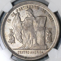 1892/0 NGC AU 55 Honduras 1 Peso Overdate Standing Liberty Silver Coin (22072002C)