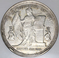 1903 NGC AU 58 Honduras 1 Peso Rare Round Top 3 Silver Standing Liberty Coin POP 1/2 (22032003C)