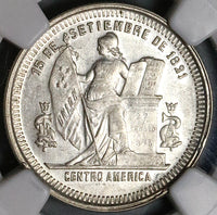 1885 NGC AU 58 Honduras 25 Centavos Standing Liberty Silver Coin (22111803C)
