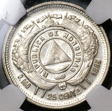 1885 NGC AU 58 Honduras 25 Centavos Standing Liberty Silver Coin (22111803C)