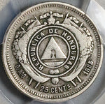 1885 NGC VF 30 Honduras 25 Centavos Pyramid Silver Coin POP 1/1 (22041001C)