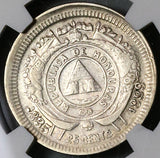 1899/88 NGC AU 53 Honduras 25 Centavos Standing Liberty Coin 30k POP 1/0 (23030302C)