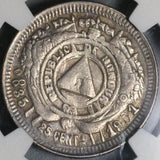 1901/801 NGC XF Det Honduras 25 Centavos QDR Pyramid Silver Richard Stuart Collection Coin (21090601C)