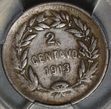 1913 PCGS VF 35 Honduras 2 Centavos 2/UN Centavo Pyramid Coin (20101702R)