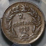 1913 PCGS VF 35 Honduras 2 Centavos 2/UN Centavo Pyramid Coin (20101702R)