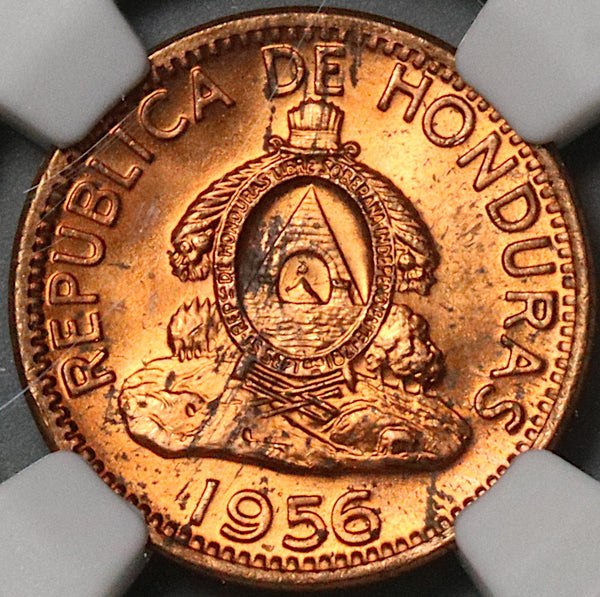 1956 NGC MS 64 RD Honduras 2 Centavos de Lempira Red Coin (23031402C)