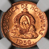 1956 NGC MS 65 RD Honduras 2 Centavos de Lempira Red Coin (23031301C)