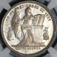 1883-P NGC AU 58 Honduras 50 Centavos Silver Pyramid Coin Pedigree POP 2/1 (21042103D)