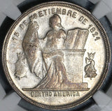 1883-P NGC AU 58 Honduras 50 Centavos Silver Pyramid Coin Pedigree POP 2/1 (21042103D)