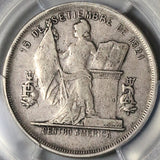 1883 PCGS VF 35 Honduras 50 Centavos Silver Pyramid Coin  POP 2/1 (22041002C)
