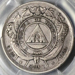 1883 PCGS VF 35 Honduras 50 Centavos Silver Pyramid Coin  POP 2/1 (22041002C)