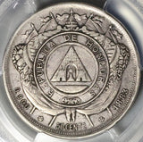 1883 PCGS VF 35 Honduras 50 Centavos Silver Pyramid Coin  POP 2/1 (22041002C)
