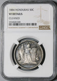 1884 NGC VF Det Honduras 50 Centavos Silver Pyramid Coin (21080802C)