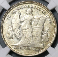 1908/897 NGC AU 55 Honduras 50 Centavos Overdate Rare Silver Coin (21101001C)