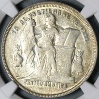 1908/897 NGC AU 55 Honduras 50 Centavos Overdate Rare Silver Coin (21101001C)