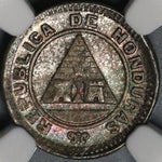 1886 NGC MS 64 Honduras 5 Centavos Large Pyramid Silver Pedigree Coin (21030103C)