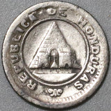 1886 Honduras RARE Silver 5 Centavos Large Pyramid KM 54 Coin (20052301R)