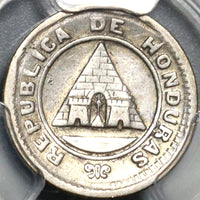 1886 PCGS VF 25 Honduras 5 Centavos Large Pyramid Silver KM-54 Coin (20070701C)