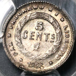 1896/86 PCGS MS 64 Honduras 5 Centavos Large Pyramid Silver Coin POP 2/0 (21081401C)