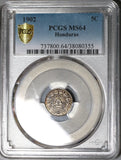 1902 PCGS MS 64 Honduras 5 Centavos Ext. Rare Silver Coin POP 2/0 (20021601C)