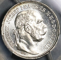 1915 PCGS MS 64 Hungary 1 Korona Franz Joseph Silver Empire Coin (21122501D)