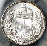 1915 PCGS MS 64 Hungary 1 Korona Franz Joseph Silver Empire Coin (21122501D)