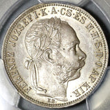 1887 PCGS MS63 Hungary 1 Forint Silver St Stephan Crown Coin POP 1/0 (21032103C)