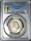 1887 PCGS MS63 Hungary 1 Forint Silver St Stephan Crown Coin POP 1/0 (21032103C)