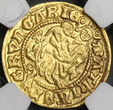 1458 NGC UNC Details Hungary Gold Gulden Matthias Corvinus Madonna & Christ Coin (19042902C)