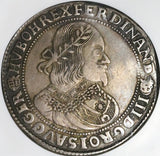 1654-KB NGC XF 40 Hungary Thaler Kremnitz Ferdinand III Taler Silver Coin DAV-3198 (22051002C)