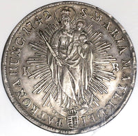 1742 NGC XF 45 Hungary Thaler Maria Theresa Silver Taler Coin (20050501C)
